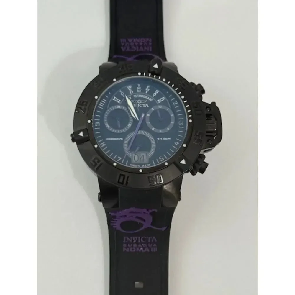 Invicta Men's Subaqua Noma III Swiss Chronograph Silicone Black Dial Watch 10190